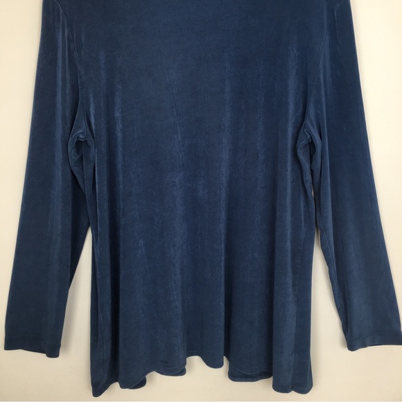 Chico’s Traveler's Open Front Cardigan Slinky Stretchy Blue Women’s Size 16 - Picture 8 of 10